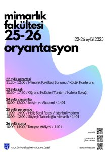 Mimarlık Fakültesi 2025-2026 Akademik Yılı Oryantasyon Programı
